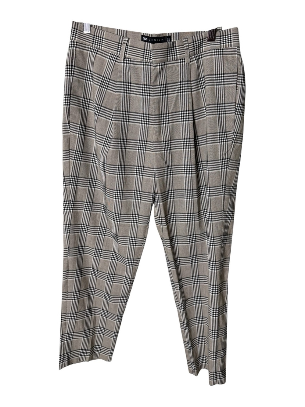 ASOS Design Grey Plaid W31 L30 Trousers